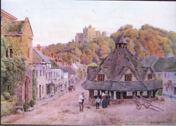 Dunster, Somerset, aus The Cottages and the Village Life of Rural England, veröffentlicht von Dent & Sons Limited, 1912